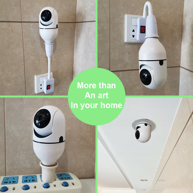 Mini PTZ HD Wifi IP Camera With Bulb E27 Socket lamp Wireless Cloud Home Security Network CCTV Camera - A-TEAM SMART HOME