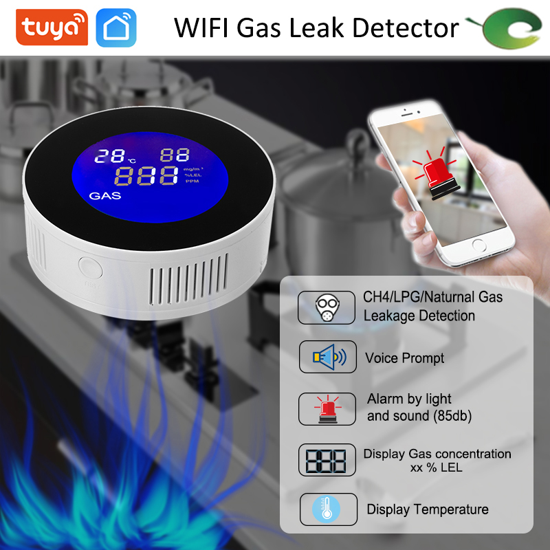 WiFi gas sensor Home Industrial Natural propane lpg gas sensor Alarm System Smart gas Detector - A-TEAM SMART HOME