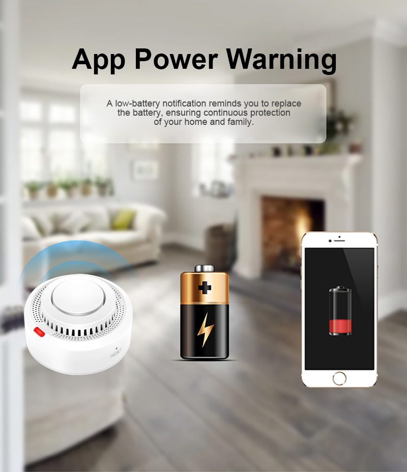 Tuya Smart Life Wifi Sensor Smoke Household Fire Sensor Detector For Home Security - A-TEAM SMART HOME