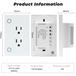 Smart Wall Socket WIFI 3 Pin Double Socket touch Glass Panel US Outlet Voice Remote Control - A-TEAM SMART HOME