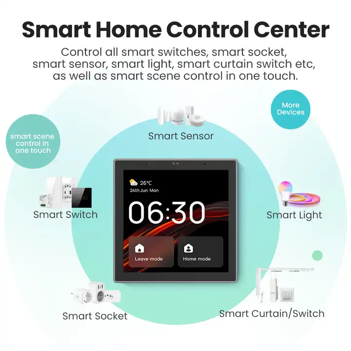 Standard Smart Home Touch Control Panel Smart Home Automation Gateway With Built-In Alexa Voice Control - A-TEAM SMART HOME