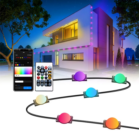 utdoor Lights Smart Eave Lights 48LEDs RGBIC Waterproof APP Control Support Alexa, Google - A-TEAM SMART HOME