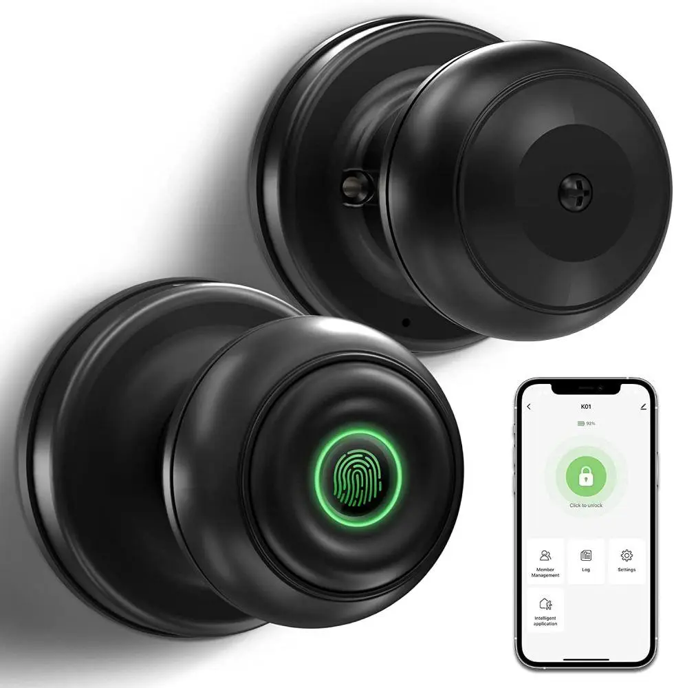 Entry Door Knob Fingerprint Door Lock Smart Door Lock for Home Apartments Office Hotel - A-TEAM SMART HOME