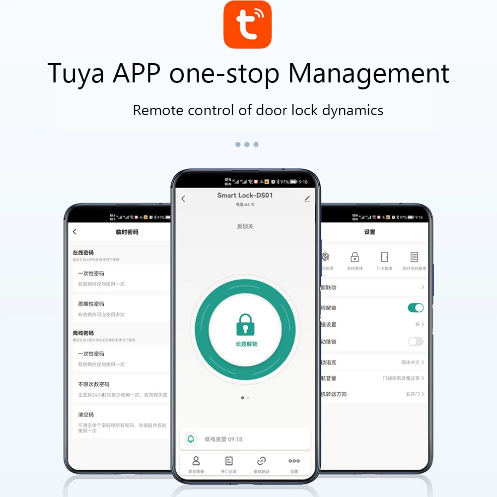 Tuya Fingerprint Rim Lock Smart IC Card Digital Code Electronic TTLock Door Lock Security Mortise Lock - A-TEAM SMART HOME