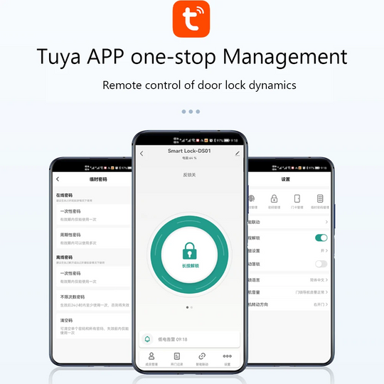 Tuya Fingerprint Rim Lock Smart IC Card Digital Code Electronic TTLock Door Lock Security Mortise Lock - A-TEAM SMART HOME