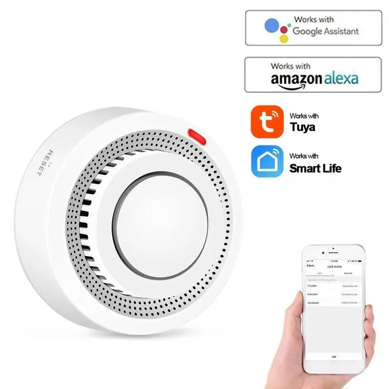 Tuya Smart Life Wifi Sensor Smoke Household Fire Sensor Detector For Home Security - A-TEAM SMART HOME